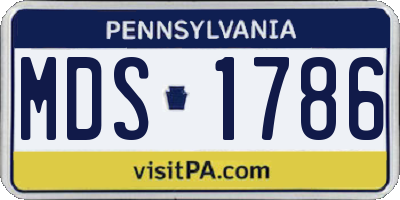 PA license plate MDS1786