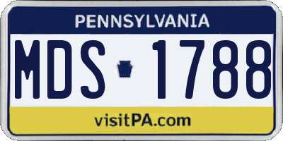 PA license plate MDS1788