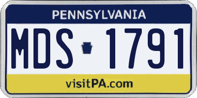 PA license plate MDS1791