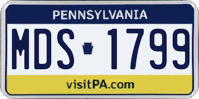 PA license plate MDS1799