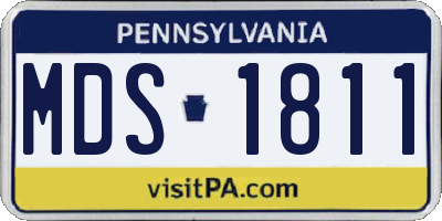 PA license plate MDS1811