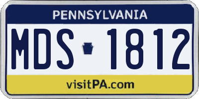 PA license plate MDS1812
