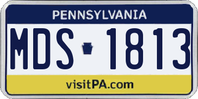 PA license plate MDS1813