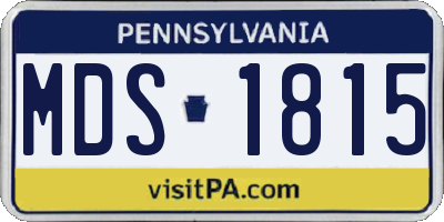 PA license plate MDS1815
