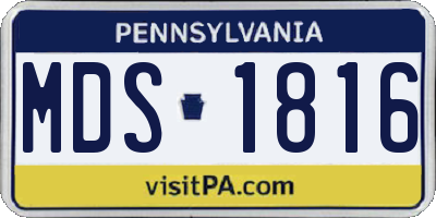 PA license plate MDS1816