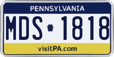PA license plate MDS1818
