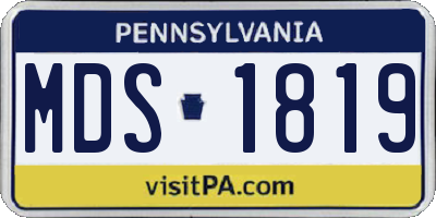 PA license plate MDS1819