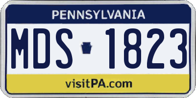 PA license plate MDS1823