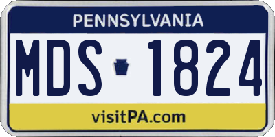 PA license plate MDS1824