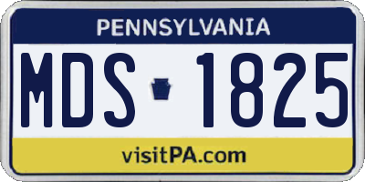 PA license plate MDS1825