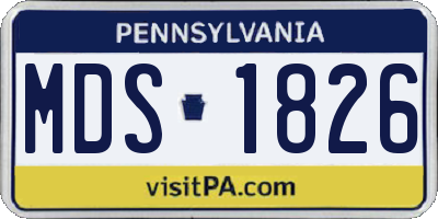 PA license plate MDS1826