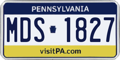 PA license plate MDS1827
