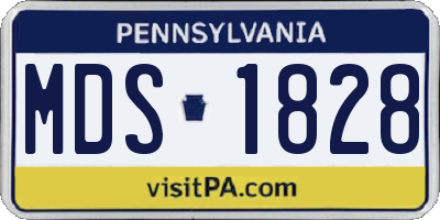 PA license plate MDS1828
