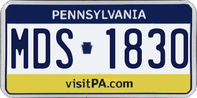 PA license plate MDS1830