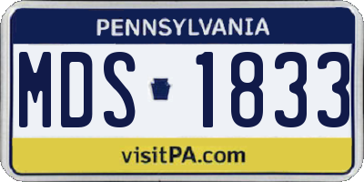 PA license plate MDS1833