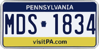 PA license plate MDS1834