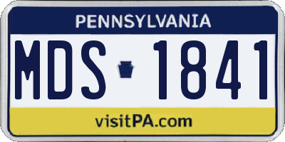 PA license plate MDS1841