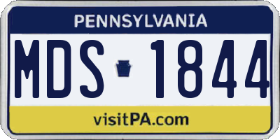 PA license plate MDS1844