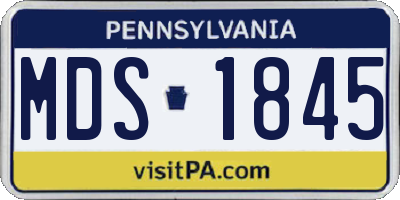 PA license plate MDS1845