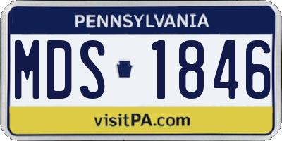 PA license plate MDS1846