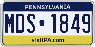 PA license plate MDS1849