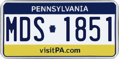 PA license plate MDS1851