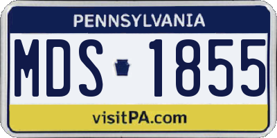 PA license plate MDS1855