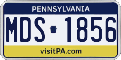 PA license plate MDS1856