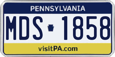 PA license plate MDS1858