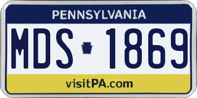 PA license plate MDS1869