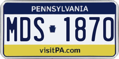 PA license plate MDS1870