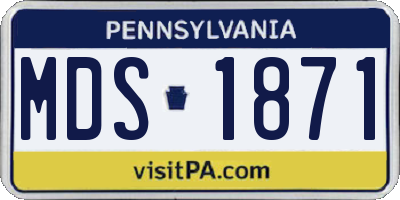 PA license plate MDS1871