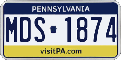 PA license plate MDS1874