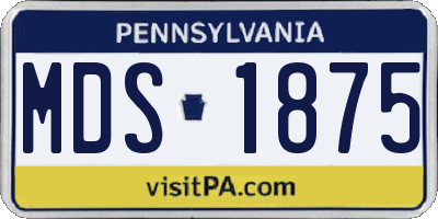 PA license plate MDS1875