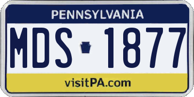 PA license plate MDS1877