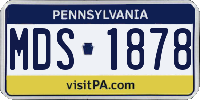 PA license plate MDS1878