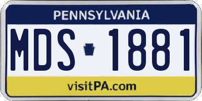 PA license plate MDS1881