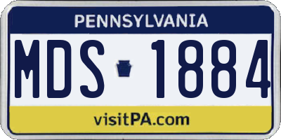 PA license plate MDS1884
