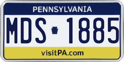 PA license plate MDS1885