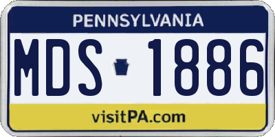 PA license plate MDS1886