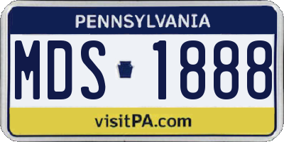 PA license plate MDS1888