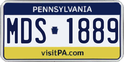 PA license plate MDS1889