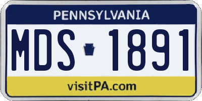 PA license plate MDS1891