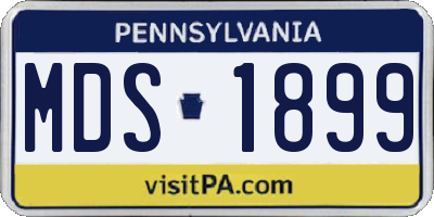 PA license plate MDS1899