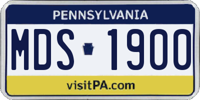 PA license plate MDS1900