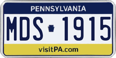 PA license plate MDS1915