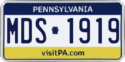 PA license plate MDS1919