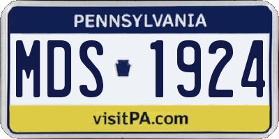 PA license plate MDS1924