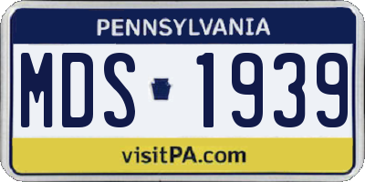 PA license plate MDS1939