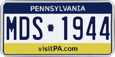 PA license plate MDS1944